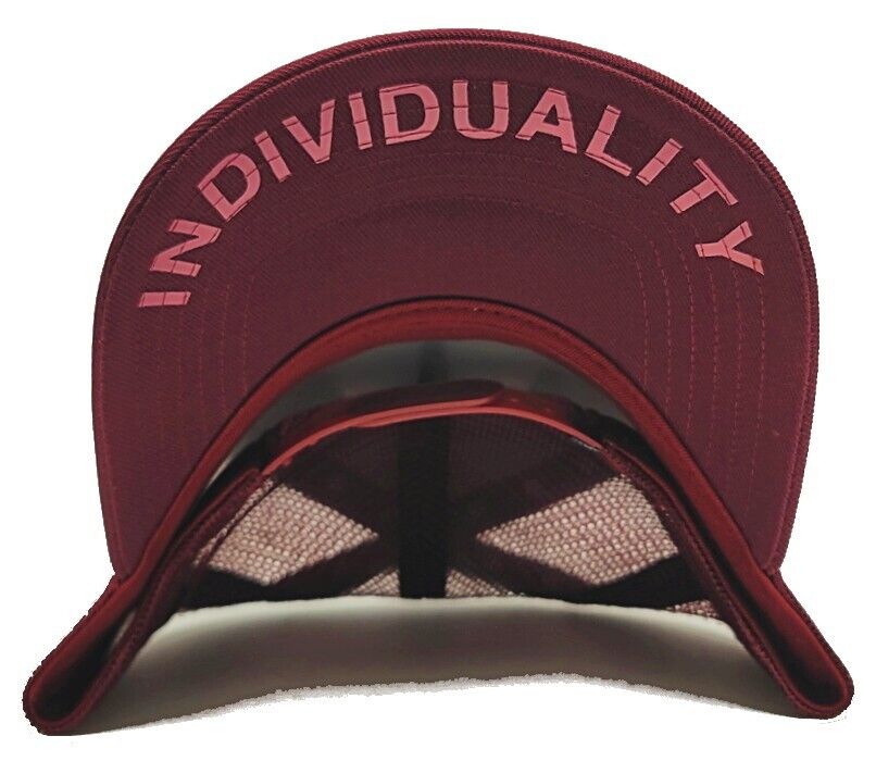 CULT OF INDIVIDUALITY CLEAN LOGO MESH BACK TRUCKER CURVED VISOR IN IN CABERNET