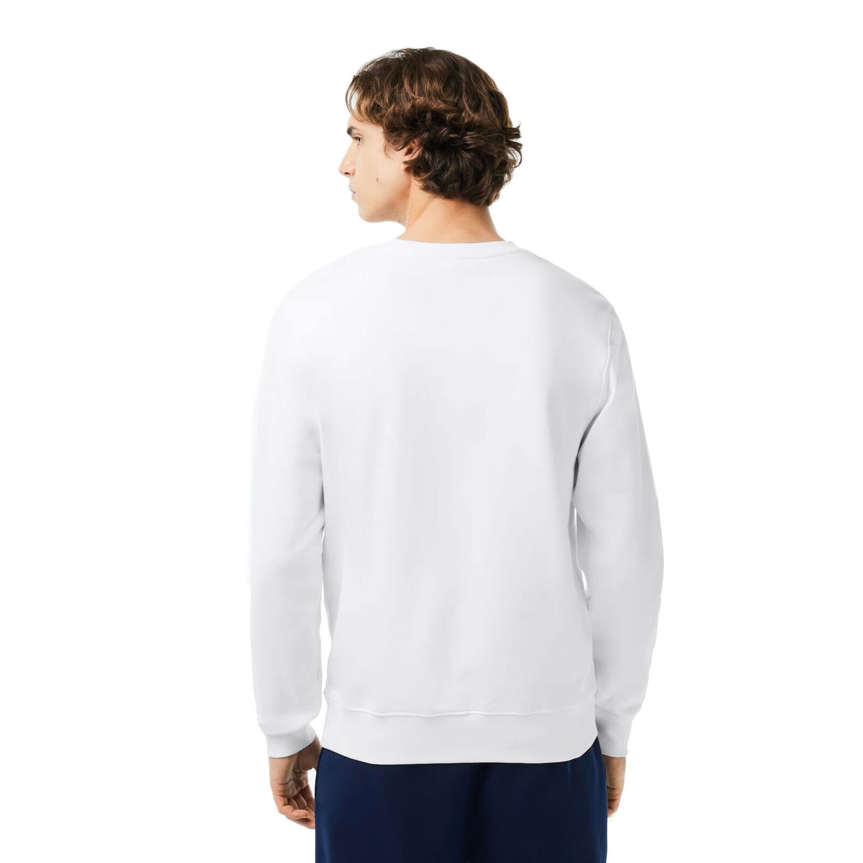 LACOSTE MEN'S CLASSIC FIT COTTON FLEECE SWEATSHIRT WHITE