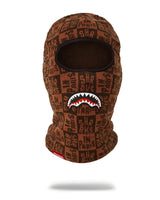 Sprayground Frenzy Shark In Paris Balaclava Ski Mask Limited Edition Brown