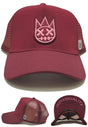 CULT OF INDIVIDUALITY CLEAN LOGO MESH BACK TRUCKER CURVED VISOR IN IN CABERNET