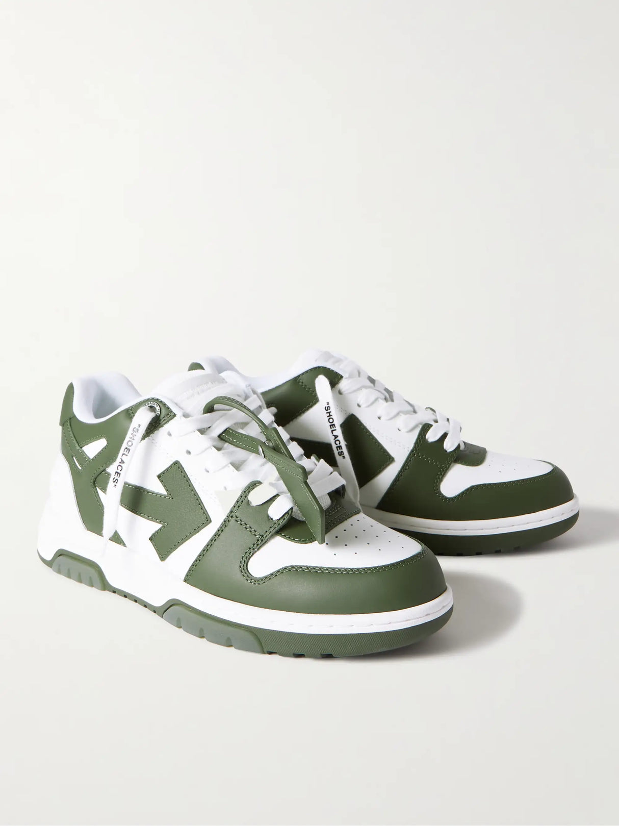 OFF-WHITE OOO Out of Office Leather Sneakers